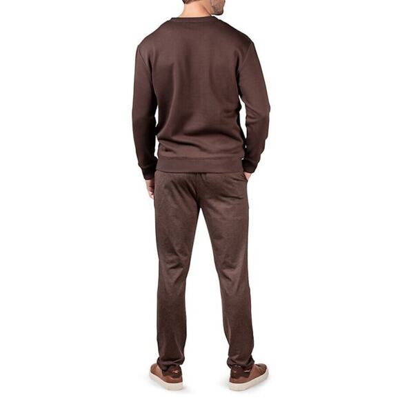 Natori Men's Espresso Brushed Fleece Bagani Classic-Fit Sweatshirt Size XXL - Picture 2 of 6